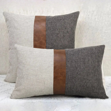 Boho Pillow Covers Throw Pillow,100% Cotton and Faux Leather Modern Decor Pillow Cases for Outdoor Home Sofa Decor Julia M LifeStyles