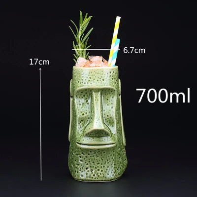 450ml Ceramic Tiki Cocktail Mug Creative Porcelain Beer Wine Mug Cup Bar Tool Julia M Home & Kitchen