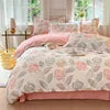 Luxury 100% Cotton Microfiber Twill Bedding Set - Four-Piece Duvet Cover&Sheet Set