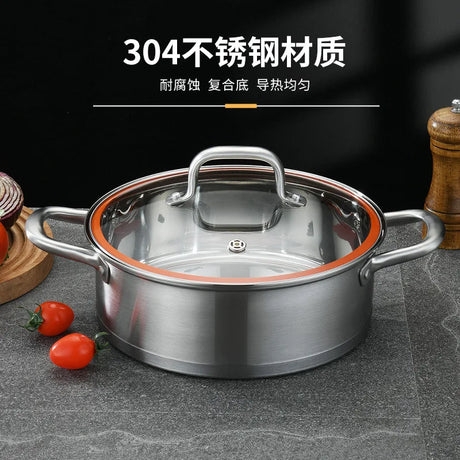 Kitchen Induction Cooking Pots and Pans Set Casserole Sauce Pan Nonstick Stainless Steel Cookware Sets