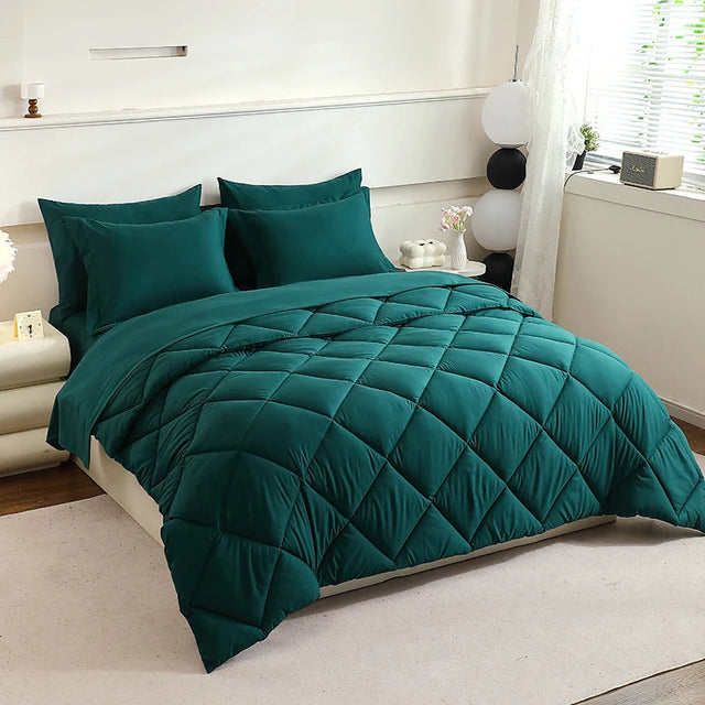 7-Piece Mattress Topper Comforter and Pillowcases Flat Sheet Set Premium Bedding for Comfort and Relaxation Julia M LifeStyles