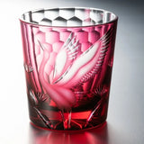 Japanese Hand Engraved Pine Crane Edo Kiriko Crystal High Quality Reusable Shot Glass Wine Brandy Snifter