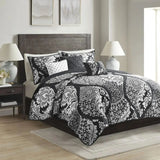6-Piece Printed Cotton Quilt Set Throw Pillows Black Full/Queen Geometric Floral Soft Bedding for Winter for Wedding Hotel Julia M LifeStyles