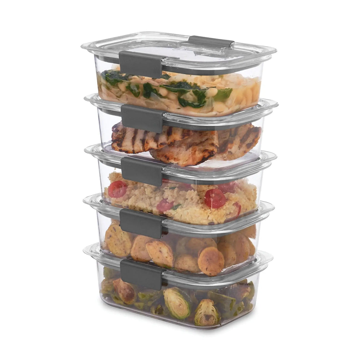 DB 3.2 Cup Food Storage Containers 5 Pack BPA Free Leak-Proof Clear Tritan Plastic Heated Kitchen Organizer Julia M LifeStyles