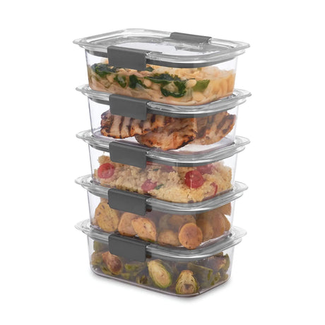 DB 3.2 Cup Food Storage Containers 5 Pack BPA Free Leak-Proof Clear Tritan Plastic Heated Kitchen Organizer Julia M LifeStyles