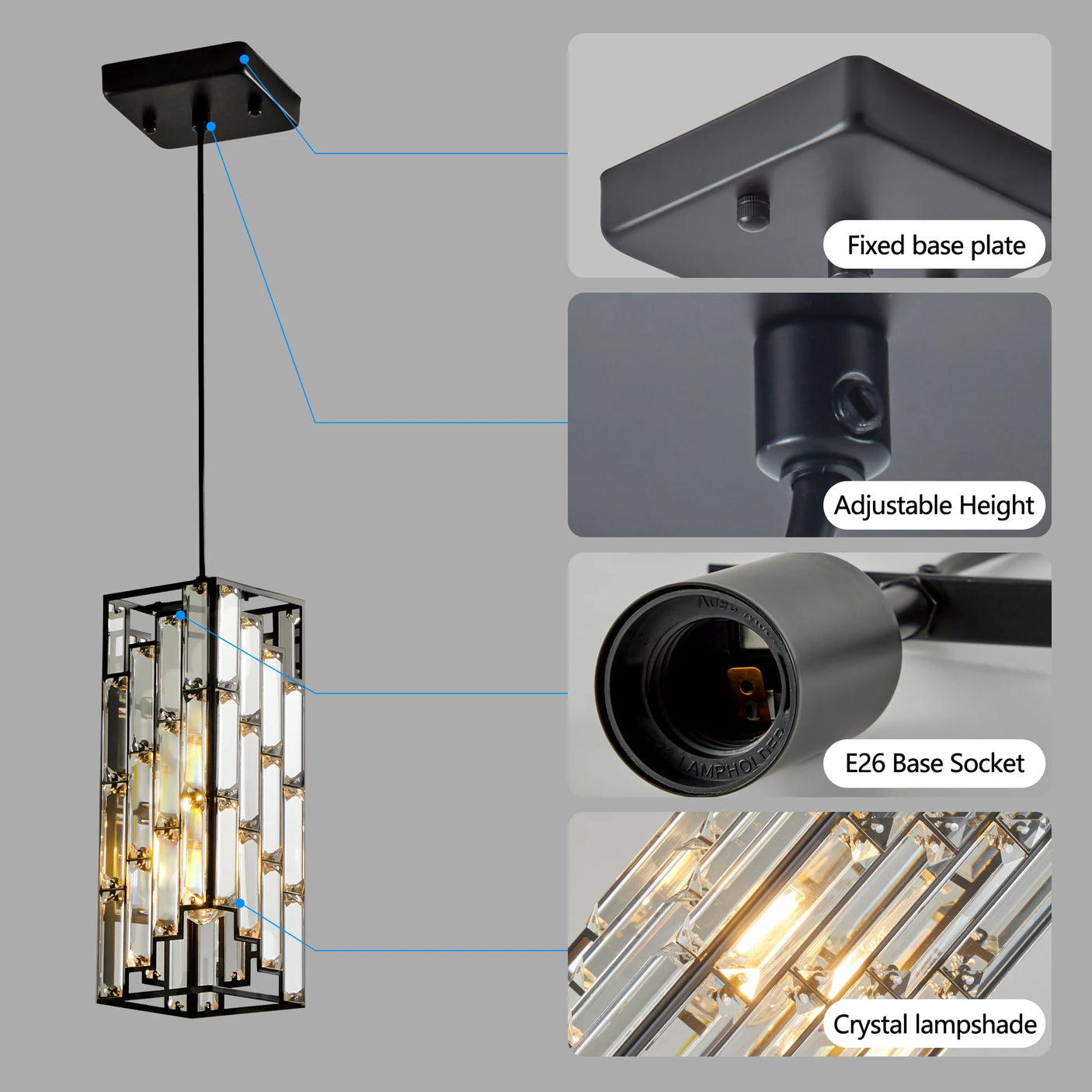 Noir Éclat™ Crystal Pendant Lighting Collection