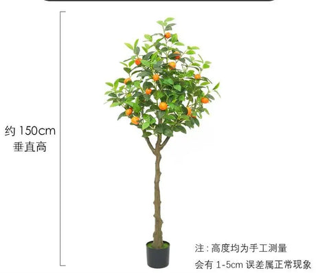 High-End Luxury Indoor Orange Tree Artificial Green Plastic Potted Fruit Fake Kumquat for Halloween Christmas Living Room