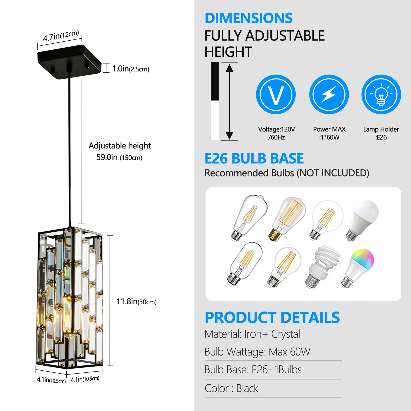 Noir Éclat™ Crystal Pendant Lighting Collection