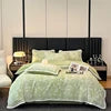 4kg Simple Style Three-dimensional Carved Milk Velvet Polyester-Filled Four-Piece Set for Fall Season Julia M LifeStyles