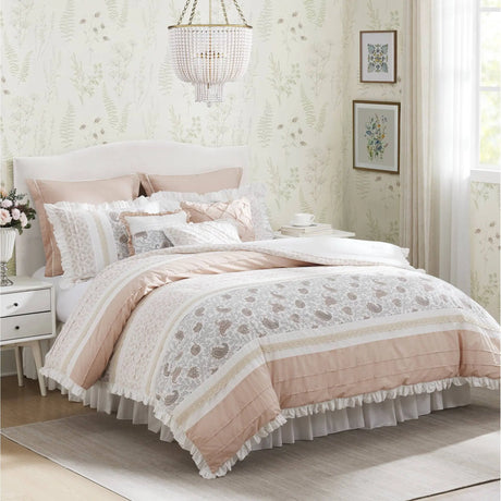 9-Piece Floral Comforter Set in 100% Cotton Percale - King & Super King Sizes