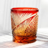 Colored Crystal Glass Whisky Cup Hand Carved Unique Pattern Bohemia Style Glass Drinking Cup for Brandy