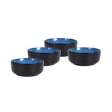 Microwave, Dishwasher, Oven Safe Blue Bubble 20pcs Plate and Bowl Set Reactive Glaze Stoneware Dinnerware Sets for 4