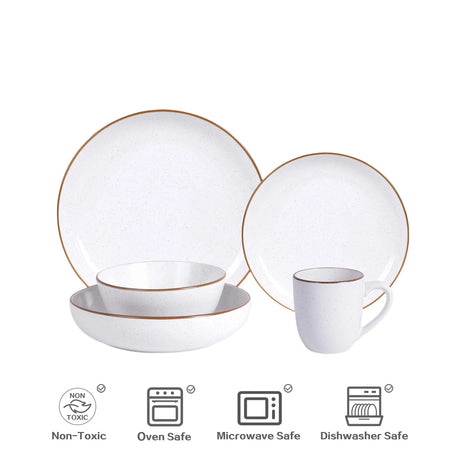 Luxury Reactive Glaze Matte White Ceramic Dinnerware Set
