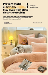 2025 New Winter Four-Piece Set Class Thickened Milk Velvet Quilt Cover Coral Velvet Bed Sheets Dormitory Fitted Three-Piece Set - Julia M LifeStyles