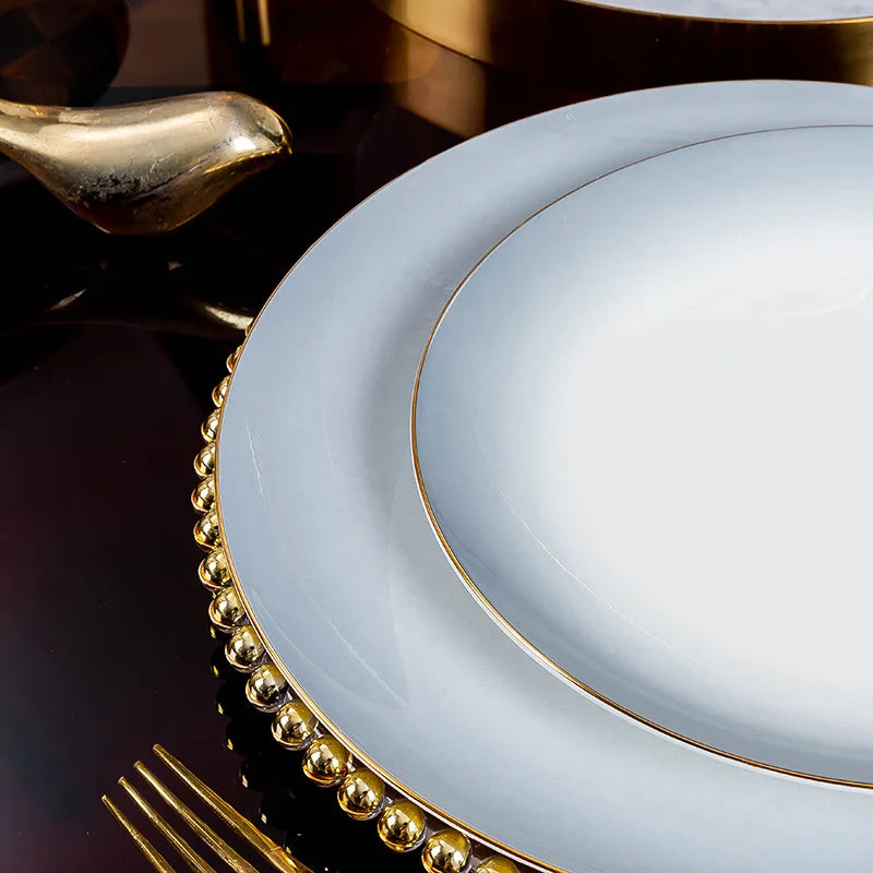 Elegant Gradient Grey Bone China Tableware Set - 60 Pieces