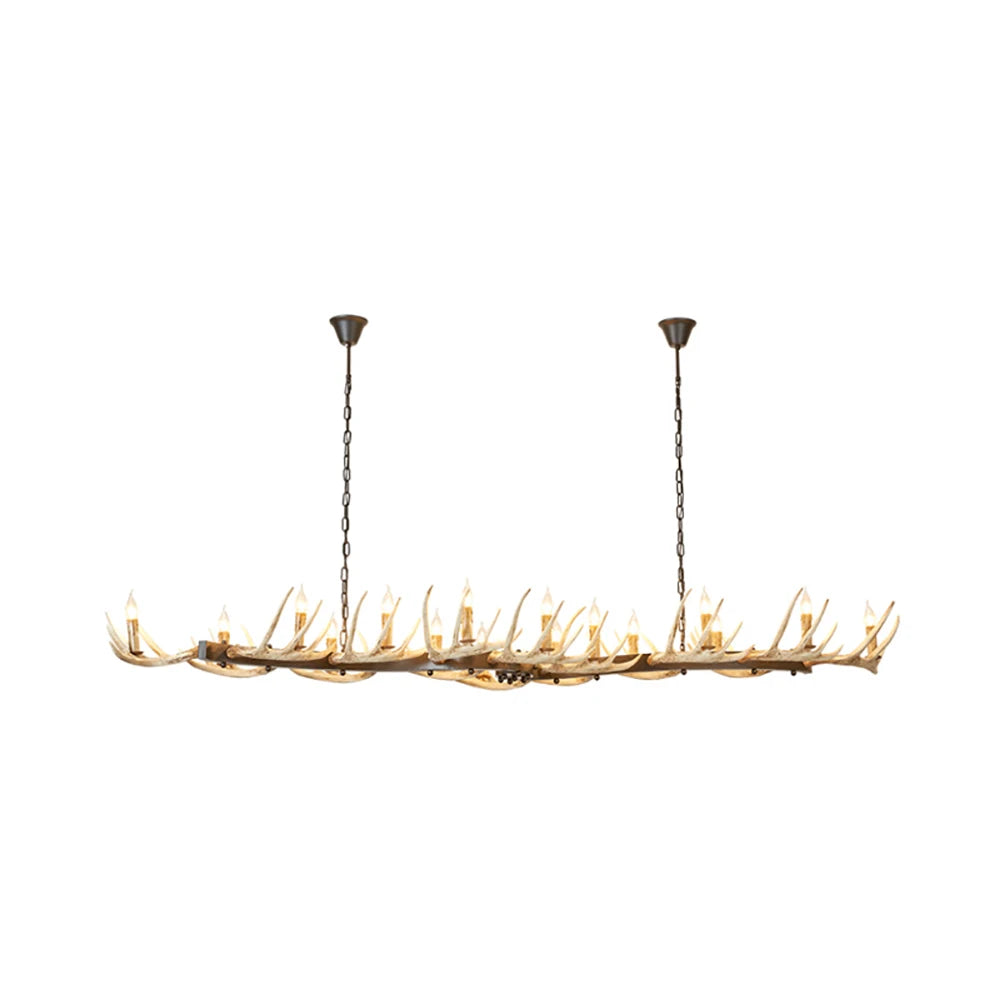 The Extended Lodge Linear 16-Light Resin Antler Chandelier