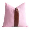 Home Decor Throw Pillow Cover Decorative Pillow Case Design Black Strips Faux Leather Patch Pillow 18x18 Geometric Cushion Cover
