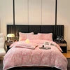 4kg Simple Style Three-dimensional Carved Milk Velvet Polyester-Filled Four-Piece Set for Fall Season Julia M LifeStyles