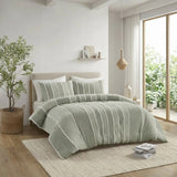 3-Piece Striped Cotton Comforter Set with Floral Patterns Julia M LifeStyles