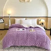 Custom Wholesale Simple Solid Color Hypoallergenic Tuff Velvet Thickened Winter Warm Soybean Fiber Filled king Bedroom Quilts Julia M LifeStyles