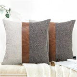 Boho Pillow Covers Throw Pillow,100% Cotton and Faux Leather Modern Decor Pillow Cases for Outdoor Home Sofa Decor Julia M LifeStyles