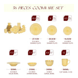 Elegant Dinnerware Set with Pasta Bowls Fine China Premium Royal Yellow Dinner Set Julia M LifeStyles