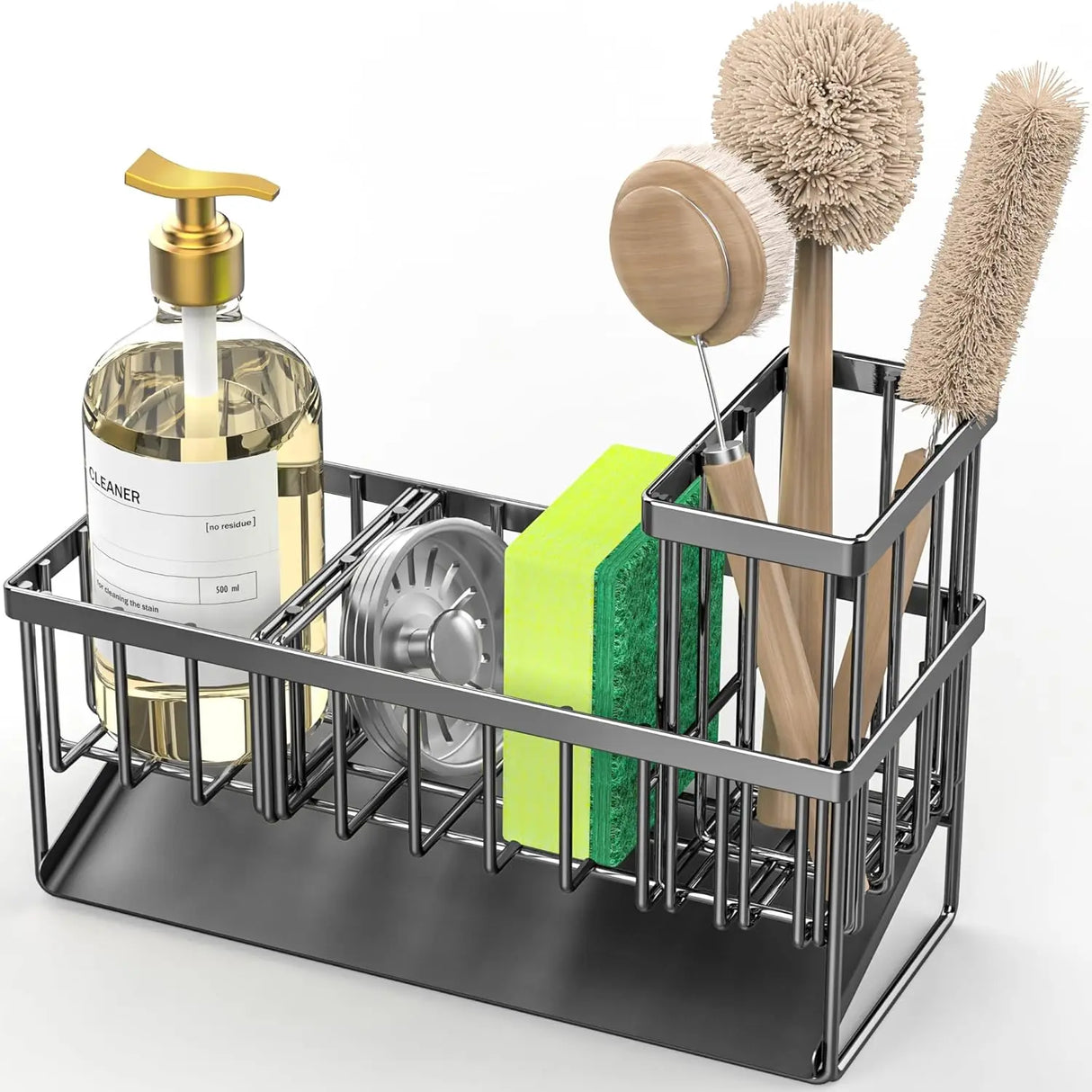 Stainless Steel Multi-Functional Dish Organizer & Soap Dispenser Caddy