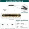 Modern Crystal Chandelier Rectangle Chandelier Luxury Oval Chandeliers for Kitchen Island, Dining Room, Living Room, Home Office