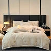 4kg Simple Style Three-dimensional Carved Milk Velvet Polyester-Filled Four-Piece Set for Fall Season Julia M LifeStyles