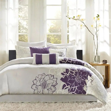 King-Size Microfiber & Cotton Plaid Comforter Set with Fitted Sheets Julia M LifeStyles
