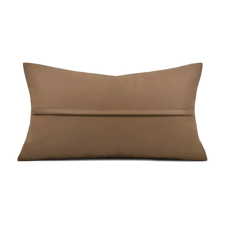 Echo Modern High-end Orange Coffee Leather Weaving Hotel Decoration Waist Pillowcase Sofa Living Room Pillow Cover Cushion Cover Julia M LifeStyles