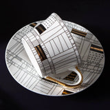 Brooke Series Coffee Cup Simple Hand-painted Gold Rim Bone China Cup Set Julia M LifeStyles