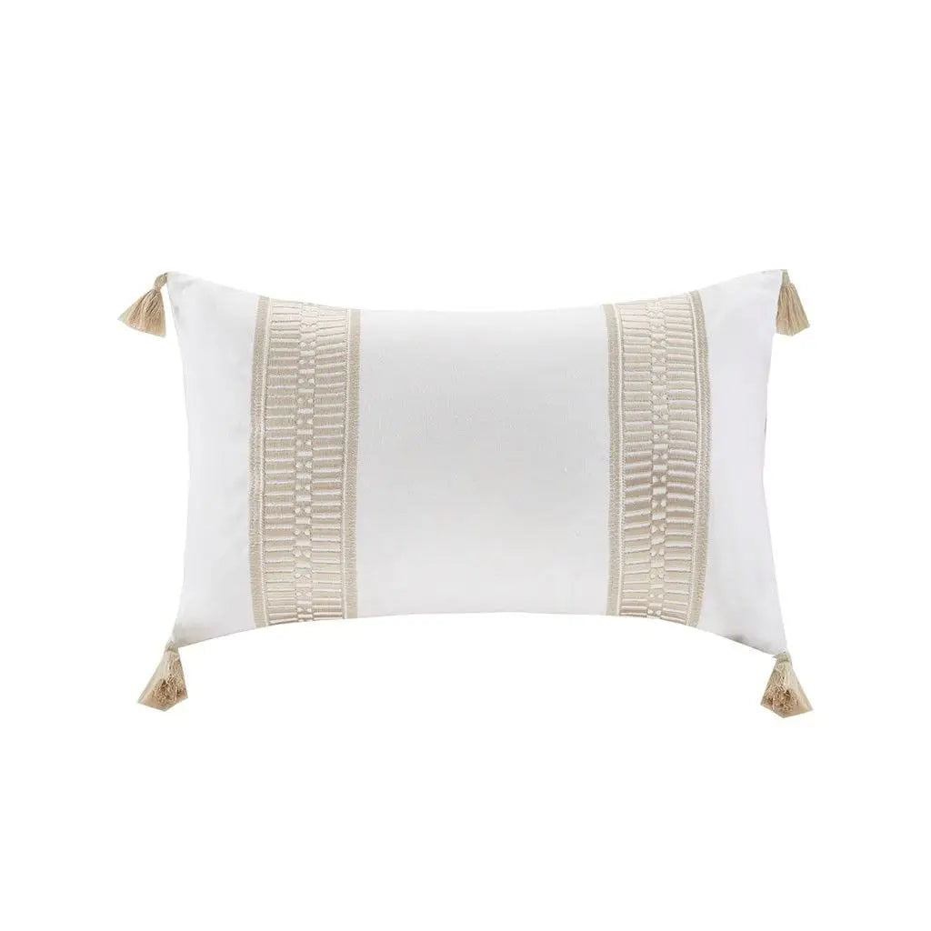 Luxury Embroidered Cotton Oblong Decorative Pillow Floral and Leaf Print Portable Christmas Wool Cushion for Floor Use