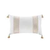 Luxury Embroidered Cotton Oblong Decorative Pillow Floral and Leaf Print Portable Christmas Wool Cushion for Floor Use