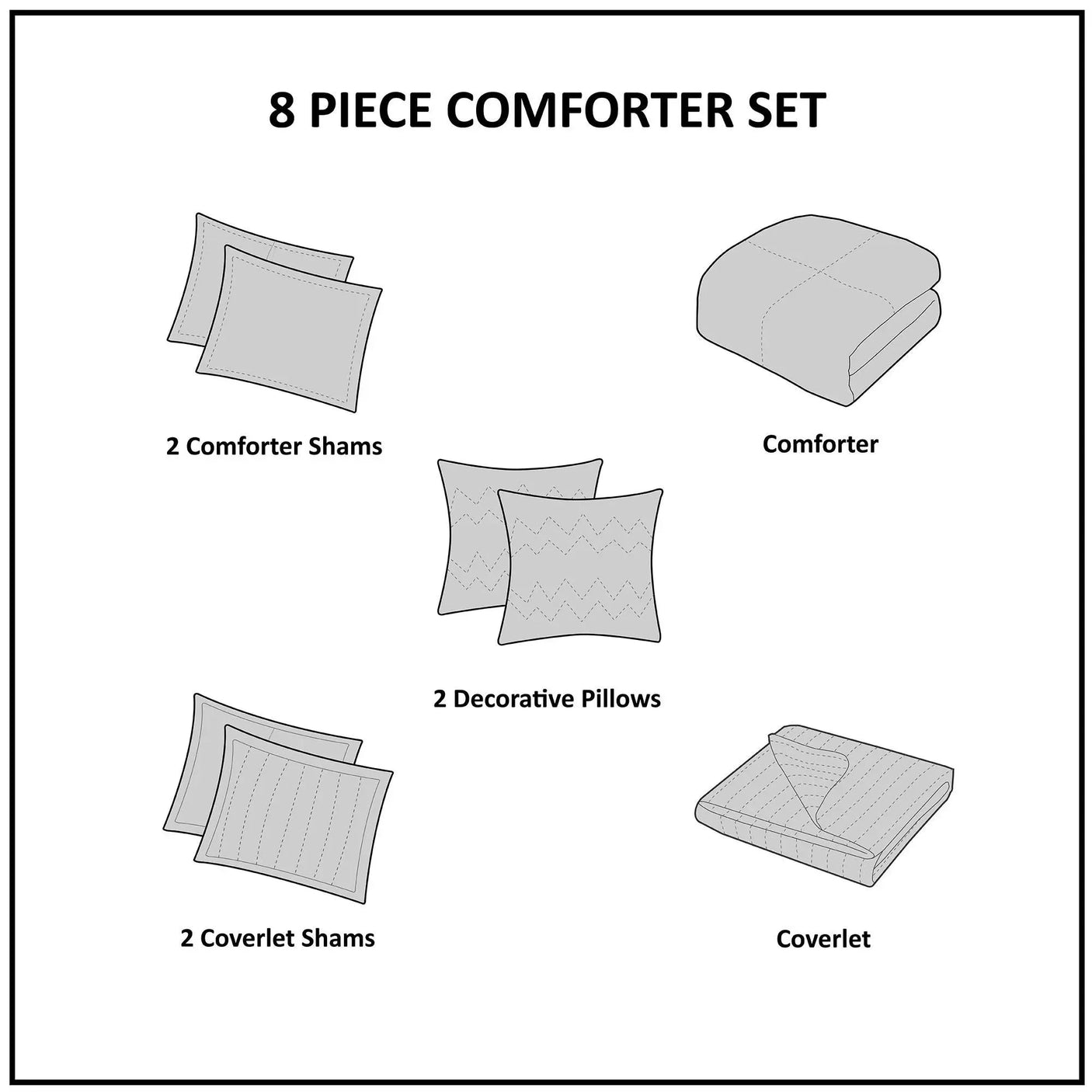 Super King Size 8-Piece Printed Comforter Set in Organic Polyester Microfiber Julia M LifeStyles