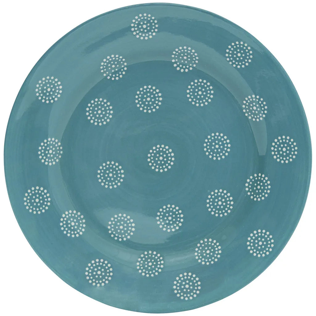 Turquoise Trellis 16-Piece Ceramic Dinnerware Set for Four
