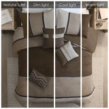 Floral & Solid 7-Piece Faux Suede Comforter Set for King/Queen Super King