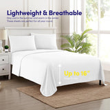 Luxury White Hotel Bed Sheet Set Extra Soft King Size Mattress Elastic Corner Straps Deep Pocket Quality Polyester