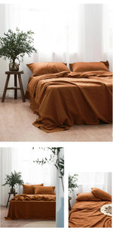 Washed Linen Duvet Cover Set with Pillowcases