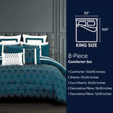 Barcelona Blue Botanical 8-Piece Comforter Set, King
