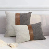 Boho Pillow Covers Throw Pillow,100% Cotton and Faux Leather Modern Decor Pillow Cases for Outdoor Home Sofa Decor Julia M LifeStyles