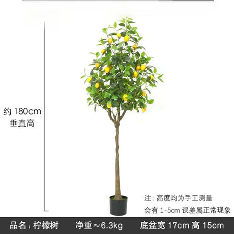 High-End Luxury Indoor Orange Tree Artificial Green Plastic Potted Fruit Fake Kumquat for Halloween Christmas Living Room