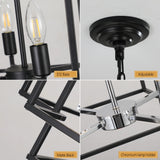 Obsidian Axis™ 8-Light Geometric Chandelier
