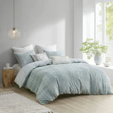 3-Piece Geometric Jacquard Duvet Cover Set 100% Cotton Queen Size for Home Wedding or Hospital Use 3pcs Included Julia M LifeStyles