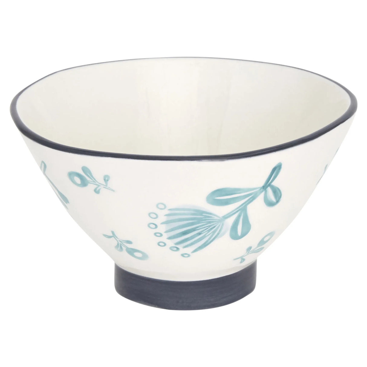 Floral Ceramic Dinnerware Set Sixteen-Piece Round Blue and White Service for Four