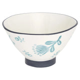 Floral Ceramic Dinnerware Set Sixteen-Piece Round Blue and White Service for Four