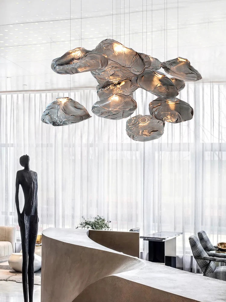D300mm Amber Cloud Glass Small Pendant Lamp for Art Deco Linghting  American Pendant Light Julia M LifeStyles