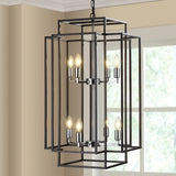 Obsidian Axis™ 8-Light Geometric Chandelier