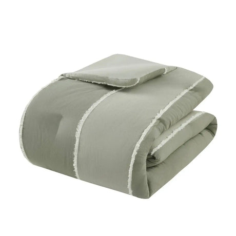 3-Piece Striped Cotton Comforter Set with Floral Patterns