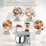VEVOR 5-in-1 660W Tilt-Head Multifunctional Electric Food Mixer with 6 Speeds & LCD Timing 7.4 Qt Stainless Bowl Dough Hook Julia M LifeStyles